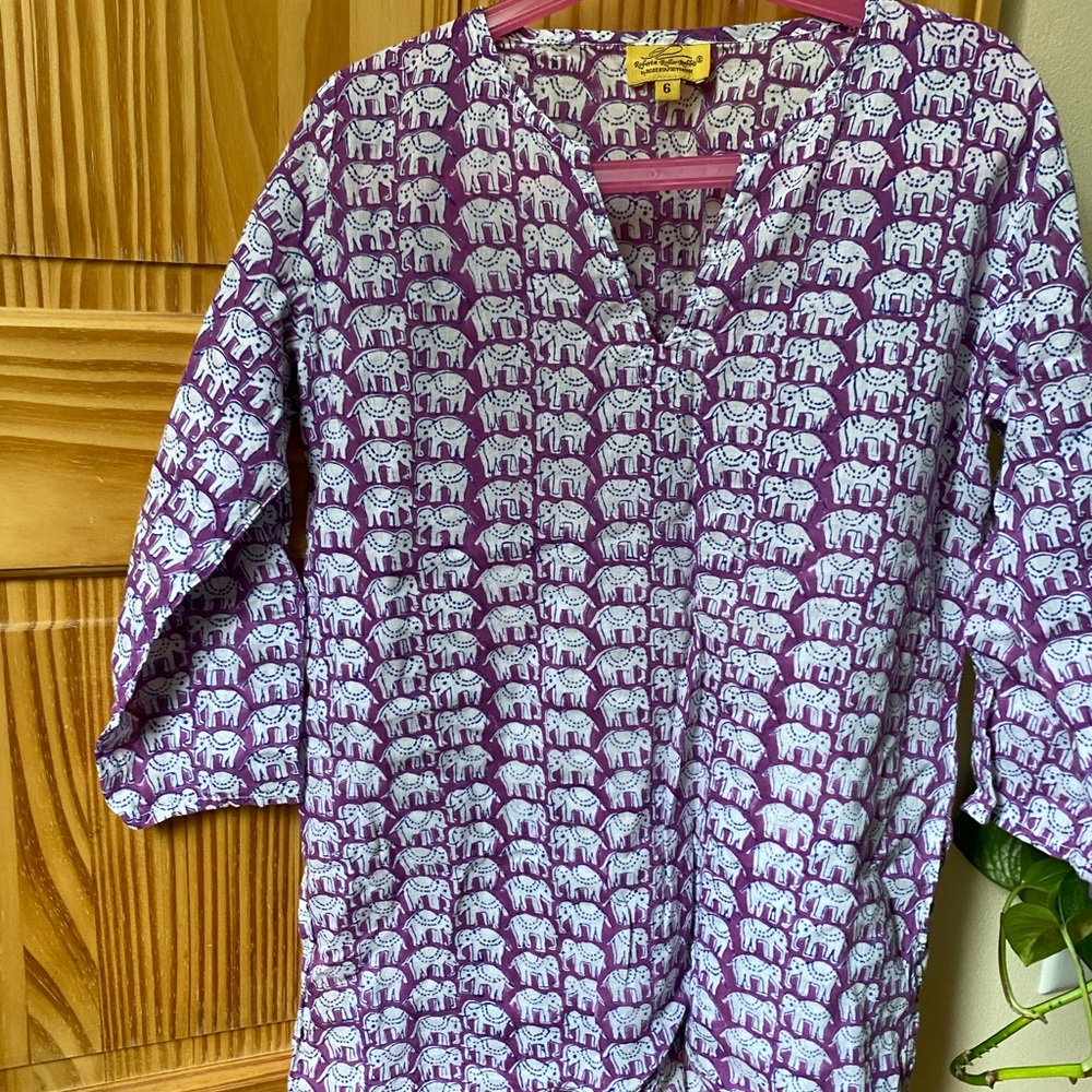 Roberta Roller Rabbit elephant beach cover up size 6y
